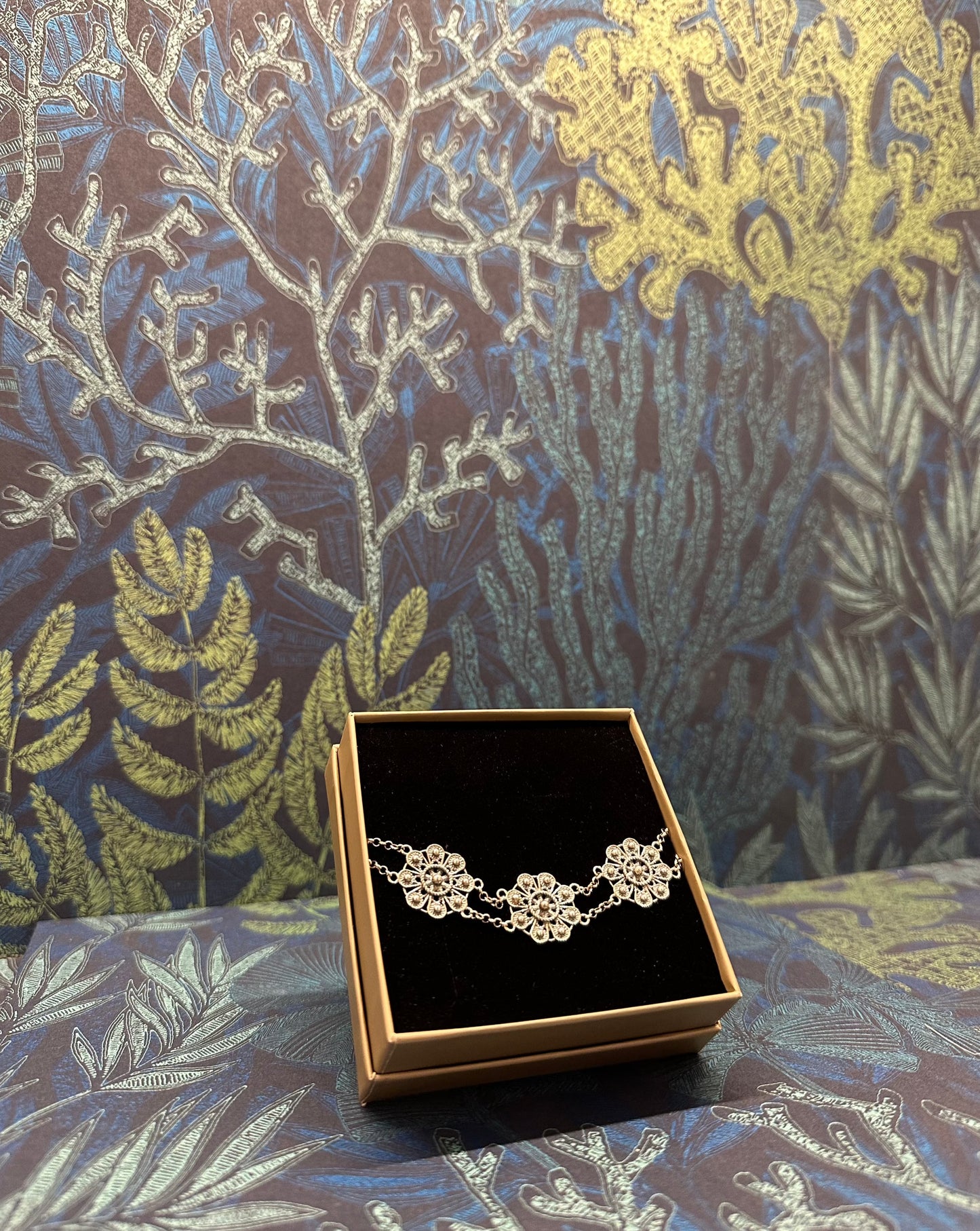 Pulsera flores plana