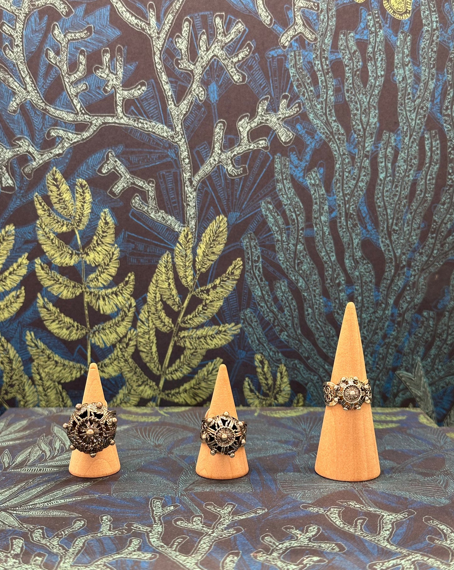 Anillo plata botón payés